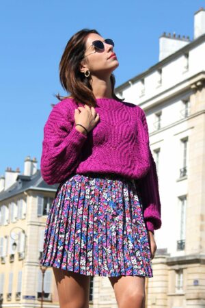Absolème jupe plissée taille haute à motif fleuri