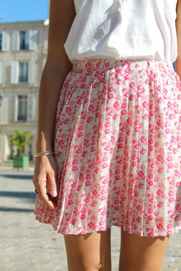 Absolème Jupe plissée taille haute à fleurs