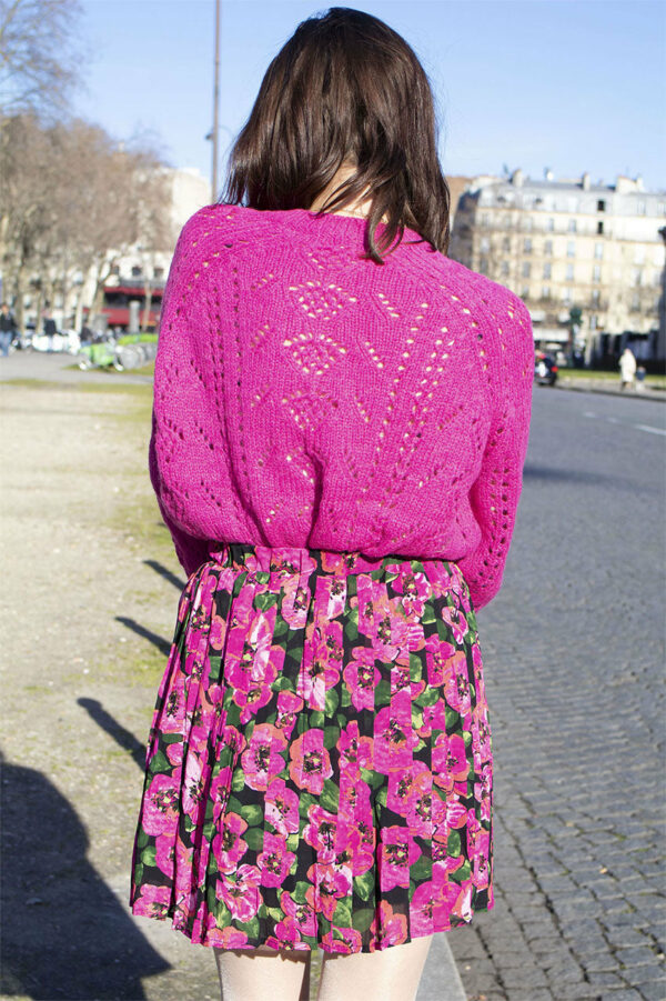 Absolème jupe fleurie plissée taille haute