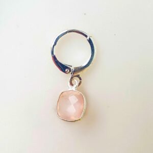 Absolème mini créole à l'unité quartz rose argent 925
