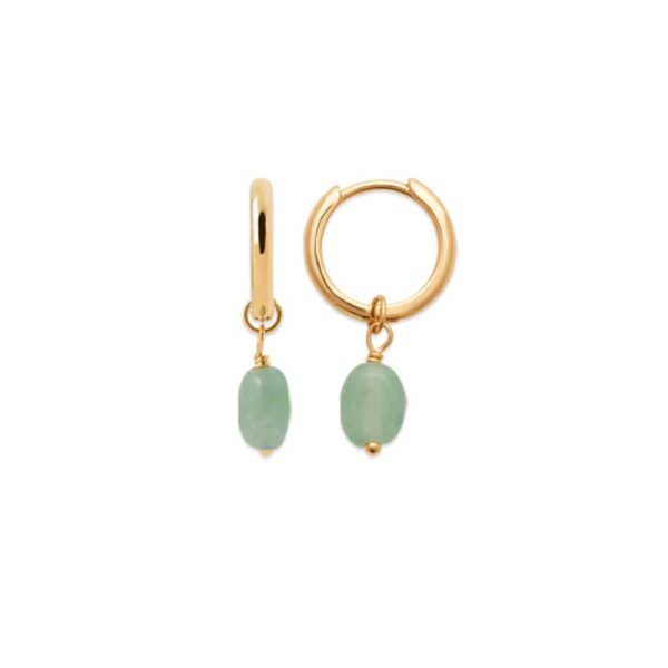 Absolème mini créoles plaqué or et amazonite