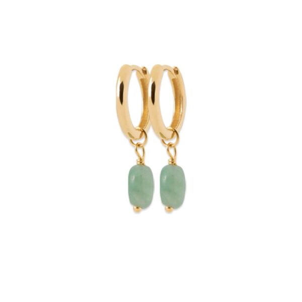 Absolème mini créoles plaqué or et amazonite