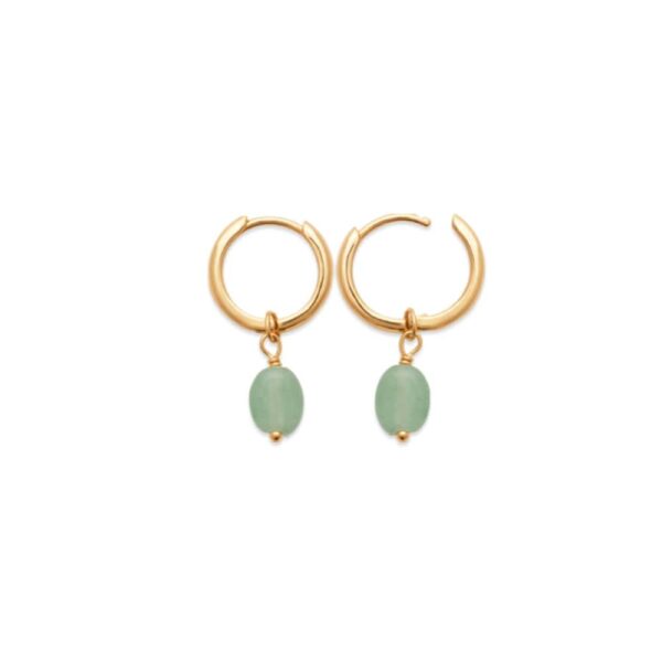 Absolème mini créoles plaqué or et amazonite
