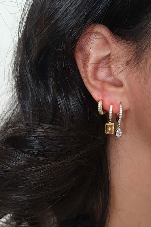 Absolème mini créole tendance argent massif