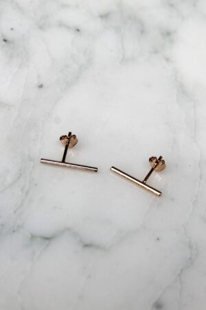 Absolème puces d'oreilles barre minimaliste plaqué or