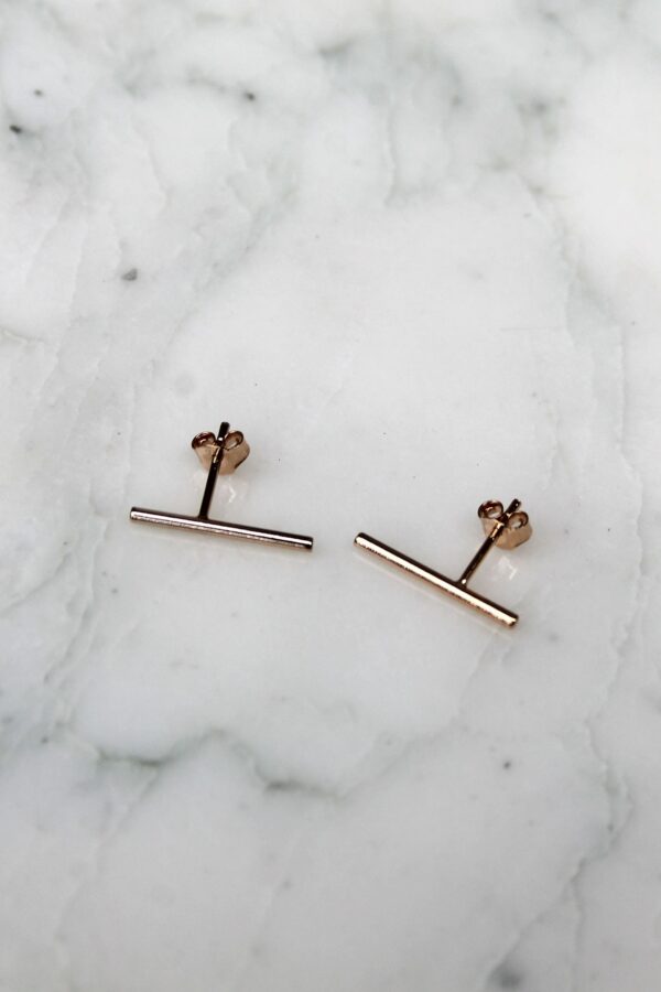 Absolème puces d'oreilles barre minimaliste plaqué or