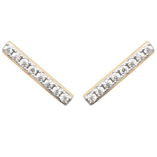 Absolème puces d'oreilles minimalistes barrettes or et zircons
