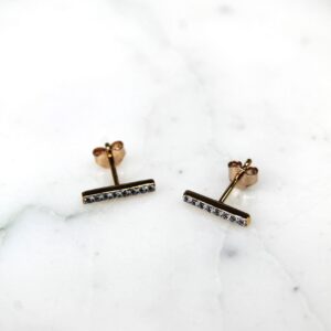 Absolème puces d'oreilles minimalistes barrettes or et zircons