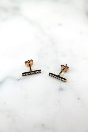 Absolème puces d'oreilles minimalistes barrettes or et zircons
