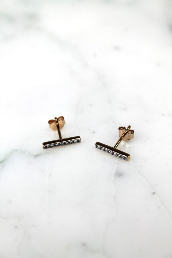 Absolème puces d'oreilles minimalistes barrettes or et zircons