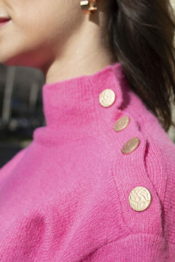 Absolème pull col roulé rose
