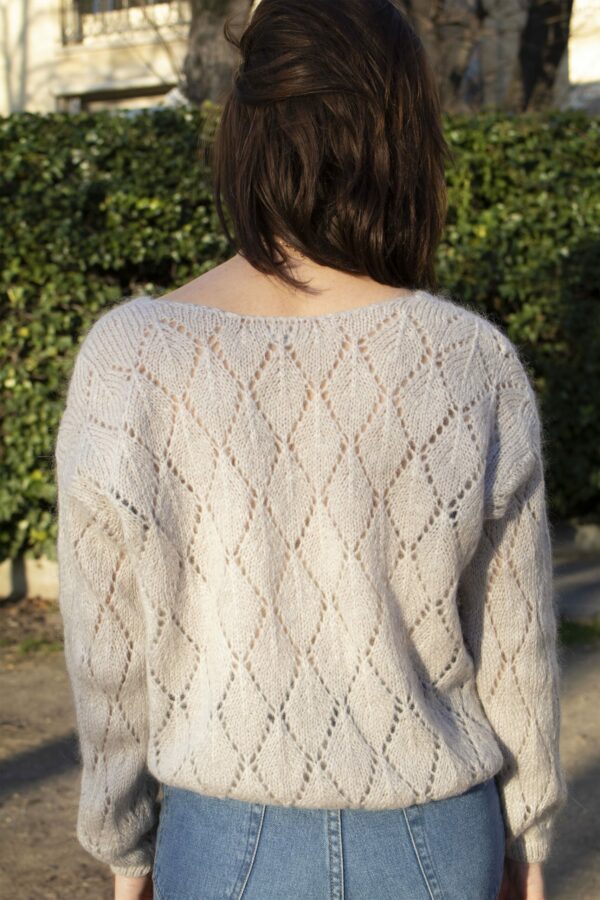 Absolème gilet en maille ajourée gris clair