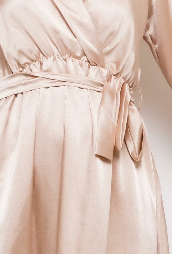 Absolème robe longue satin beige