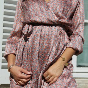 Absolème robe portefeuille rose 
