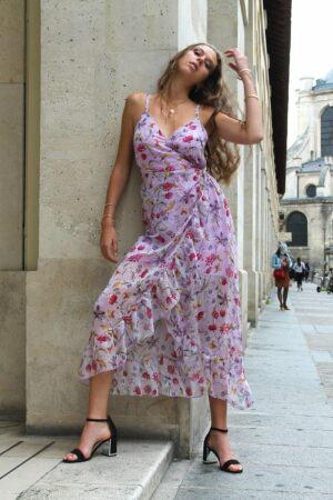 Absolème robe portefeuille pastel mauve