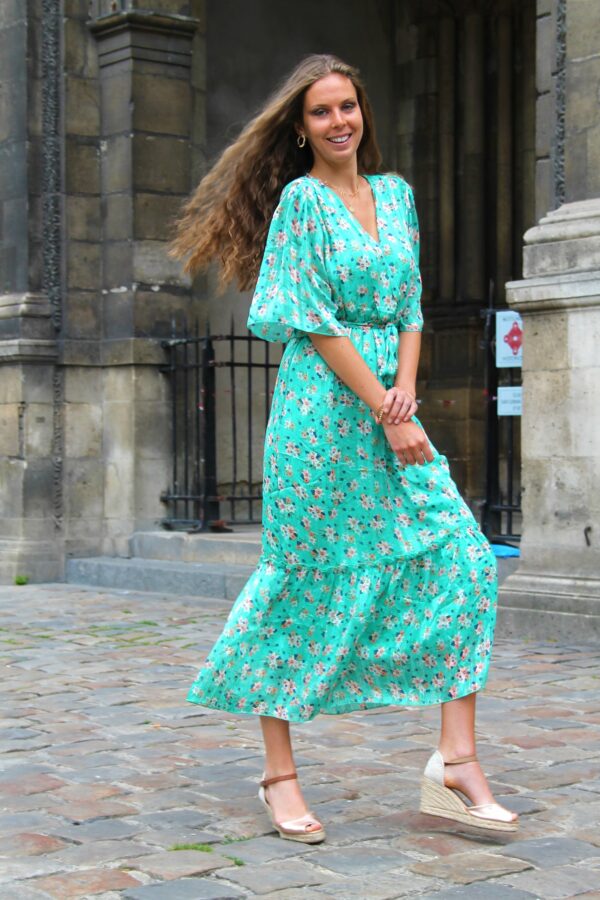 Absolème robe longue bohème vert