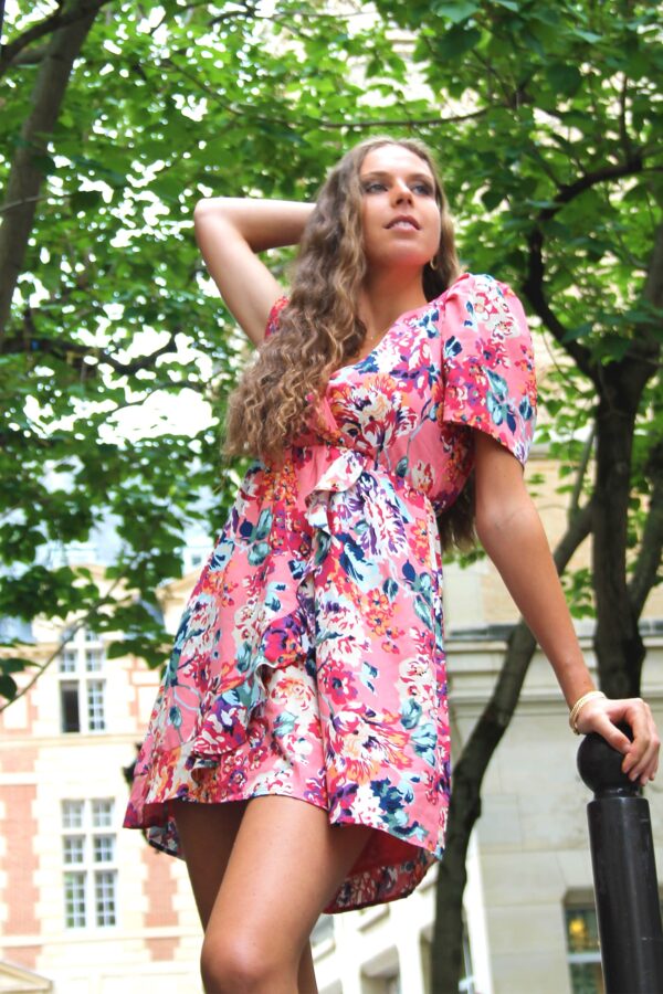 Absolème robe d'été courte cache-coeur