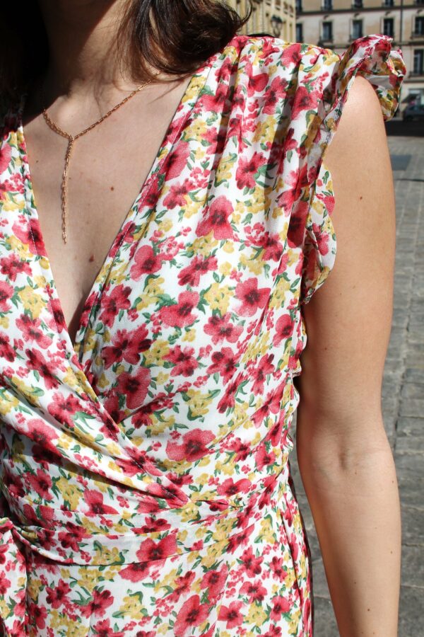 Absolème robe longue portefeuille à motif fleuri