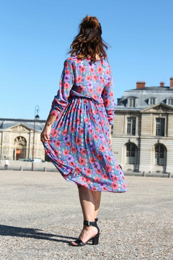 Absolème robe midi plissée à imprimé fleuri