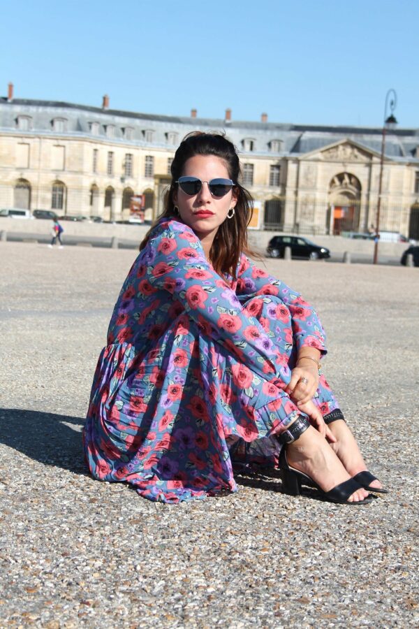 Absolème robe midi plissée à imprimé fleuri