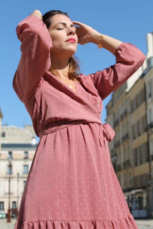 Absolème robe longue rose style bohème