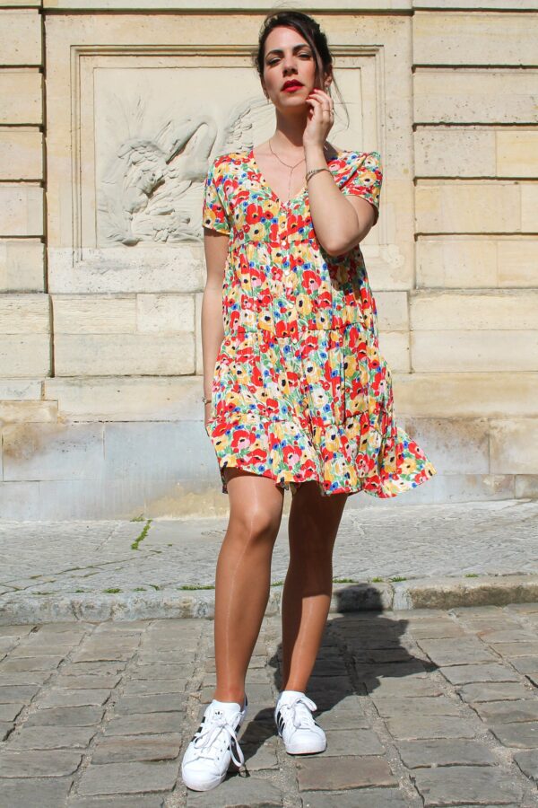 Absolème robe babydoll à imprimé fleuri