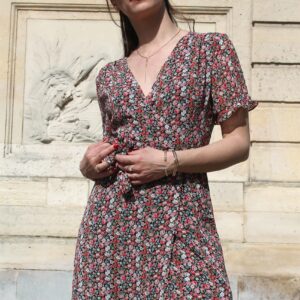 Absolème robe courte cache-coeur motif fleuri