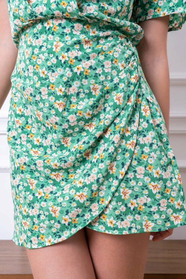 Absolème robe verte à imprimé fleuri