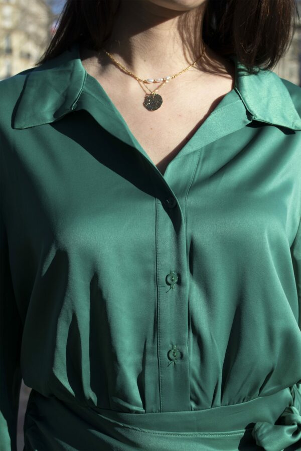 Absolème robe en satin vert