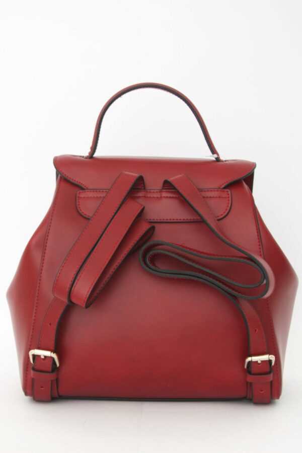 Absolème sac à dos tendance en cuir rouge bordeaux