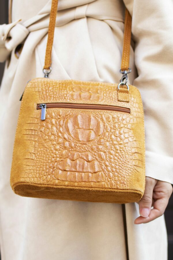 Absolème sac à main en cuir camel vintage