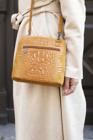 Absolème sac à main en cuir camel vintage