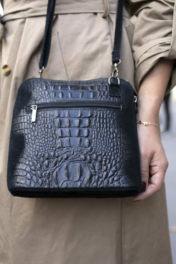 Absolème sac à main en cuir noir vintage
