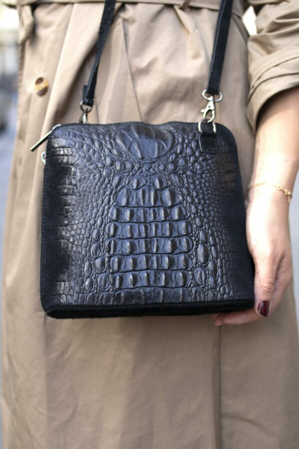 Absolème sac à main en cuir noir vintage