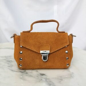 Absolème micro sac à main en suédine camel