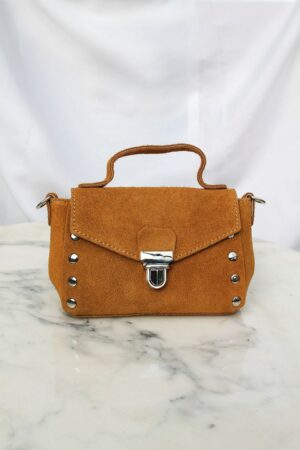 Absolème micro sac à main en suédine camel