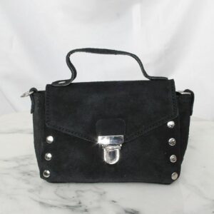 Absolème micro sac à main en cuir suédine noire
