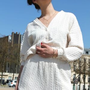 Absolème short coordonné en maille beige