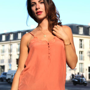 Absolème top caraco terracotta brodé