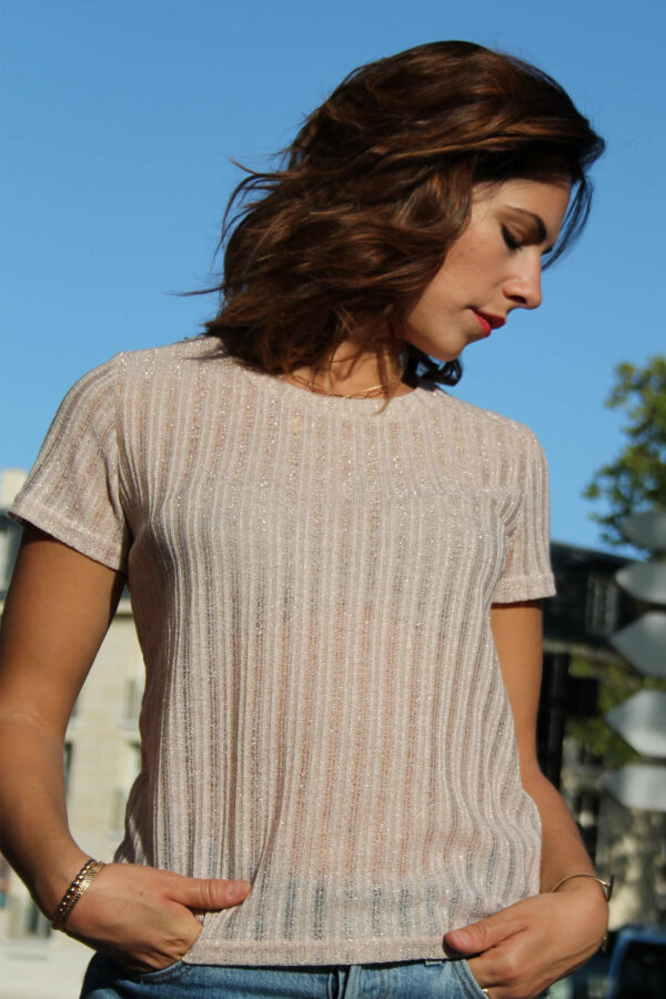 Absolème top rose tendance en lurex
