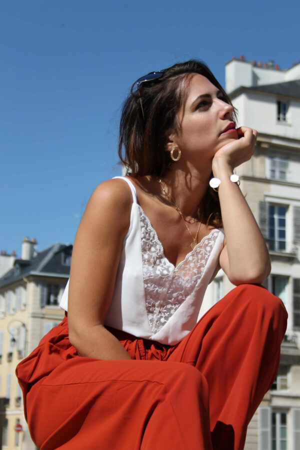 Absolème top blanc en dentelle