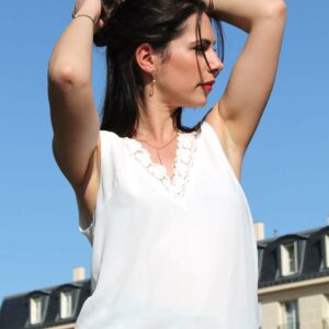 Absolème top blanc en dentelle