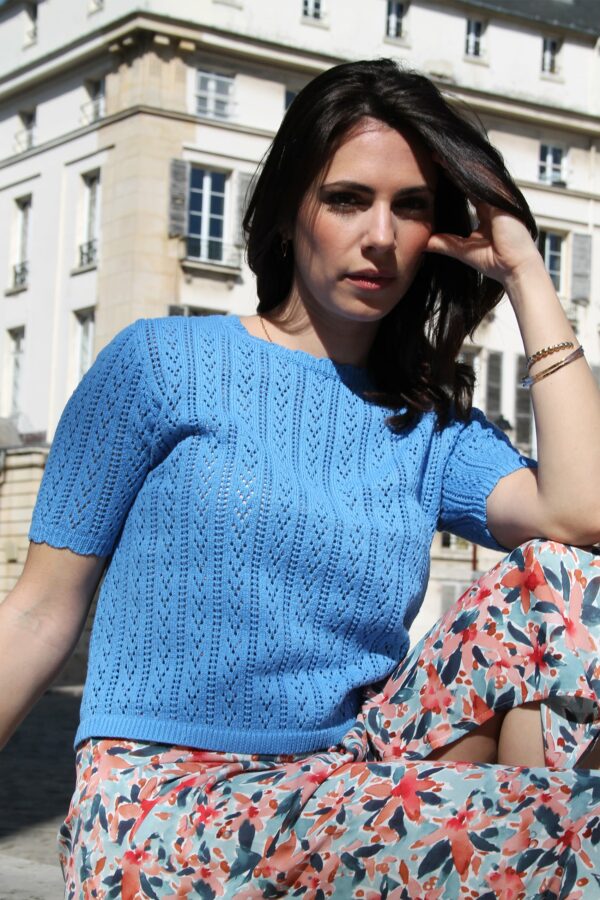 Absolème t-shirt en maille vintage bleu