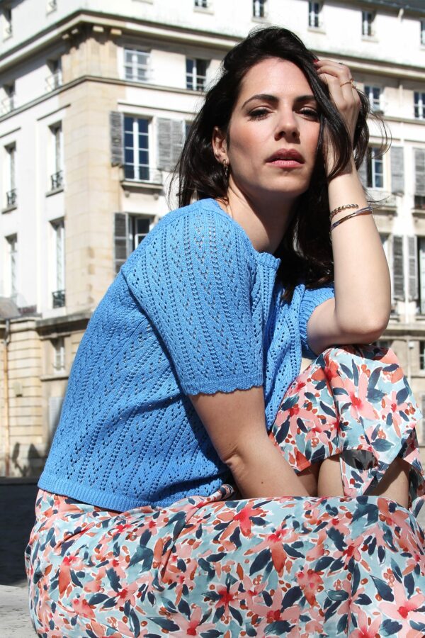Absolème t-shirt en maille vintage bleu
