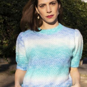 Absolème top en maille tie and dye bleu