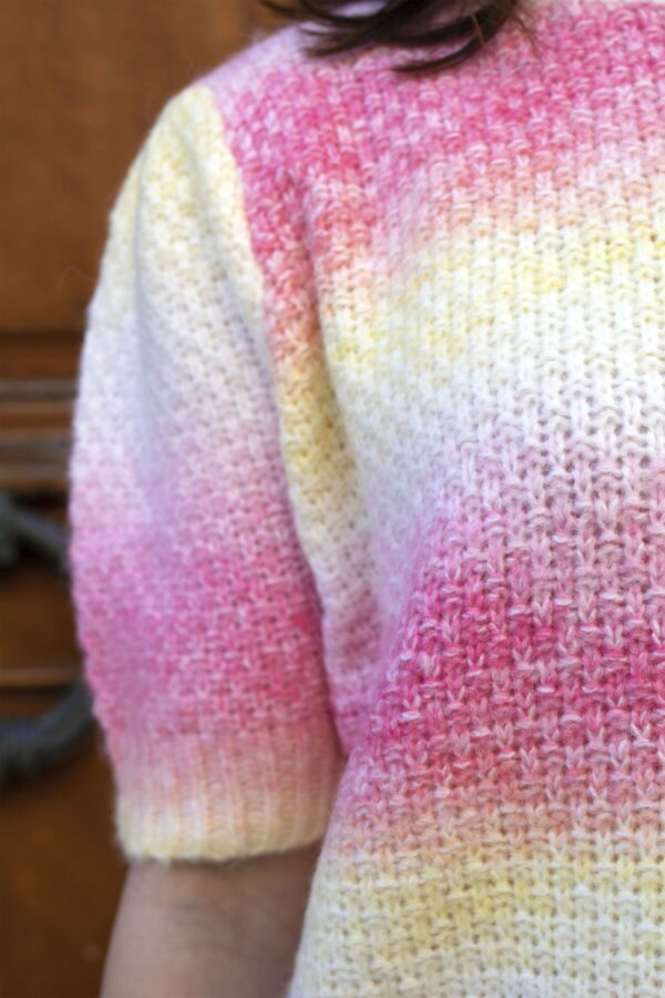 Absolème top en maille tie and dye rose
