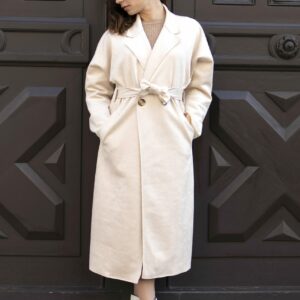 Absolème trench en suédine blanc cassé
