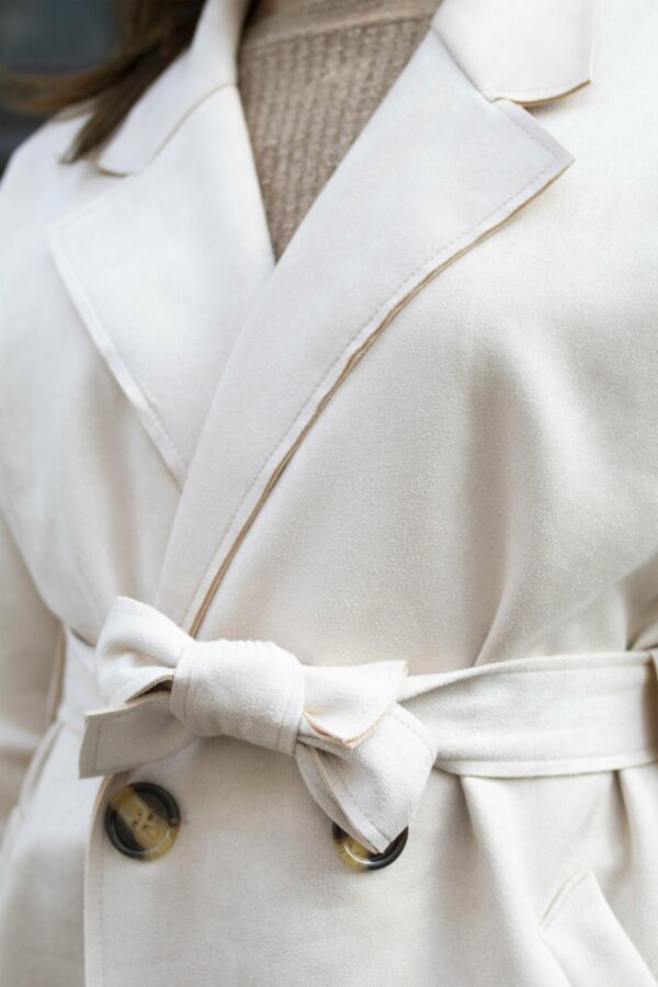 Absolème trench en suédine blanc cassé