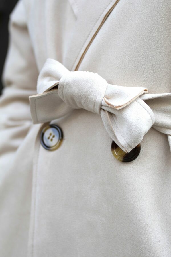 Absolème trench en suédine blanc cassé