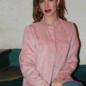 Absolème veste en suédine rose